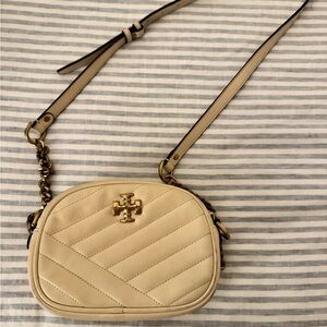 Tory Burch Beige Quilted Crossbody Bag